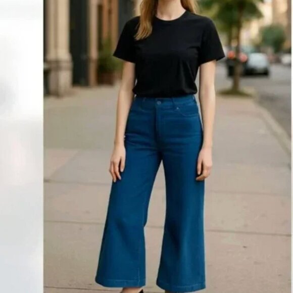 NWT Kut from the Kloth Meg High rise Corduroy Pants cobalt blue wide leg 6 - Picture 3 of 9